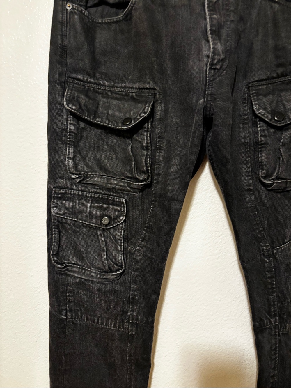 Ralph Lauren Black Label Cargo Jeans Mens 36x32 Pants Pockets Biker - Picture 4 of 10